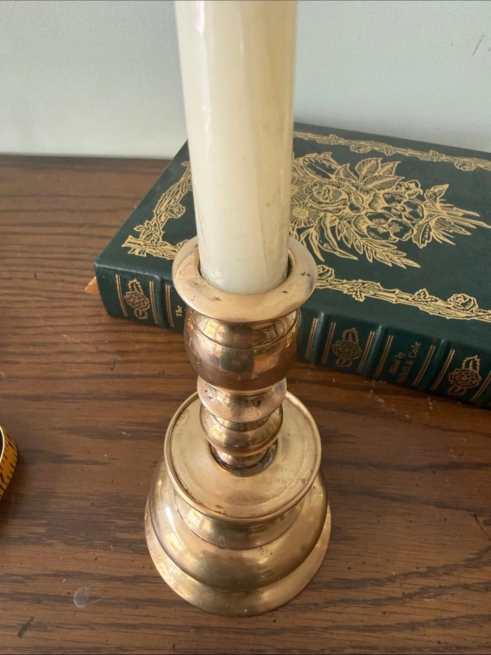 Vintage Solid Brass Tiered Baluster Stem Candlestick Holder 7”